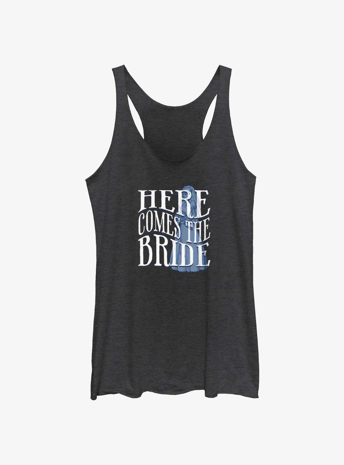 Disney Haunted Mansion Here Comes The Ghost Bride Girls Tank, BLK HTR, hi-res