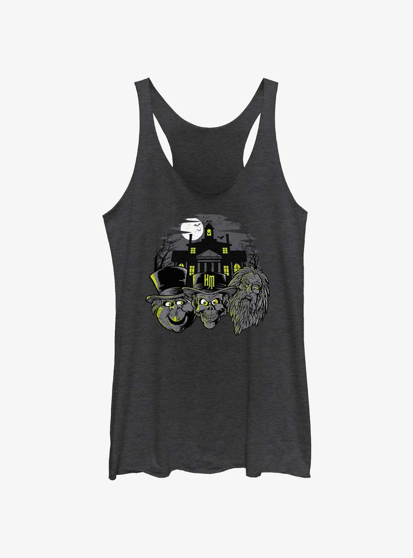 Disney Haunted Mansion Hitchhiking Ghosts Heads Girls Tank, BLK HTR, hi-res