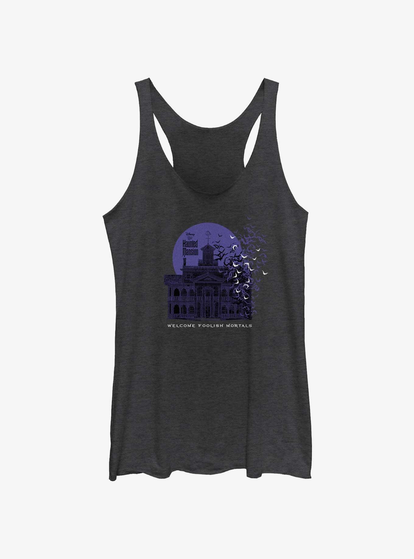 Disney Haunted Mansion Welcome Foolish Mortals Girls Tank, BLK HTR, hi-res