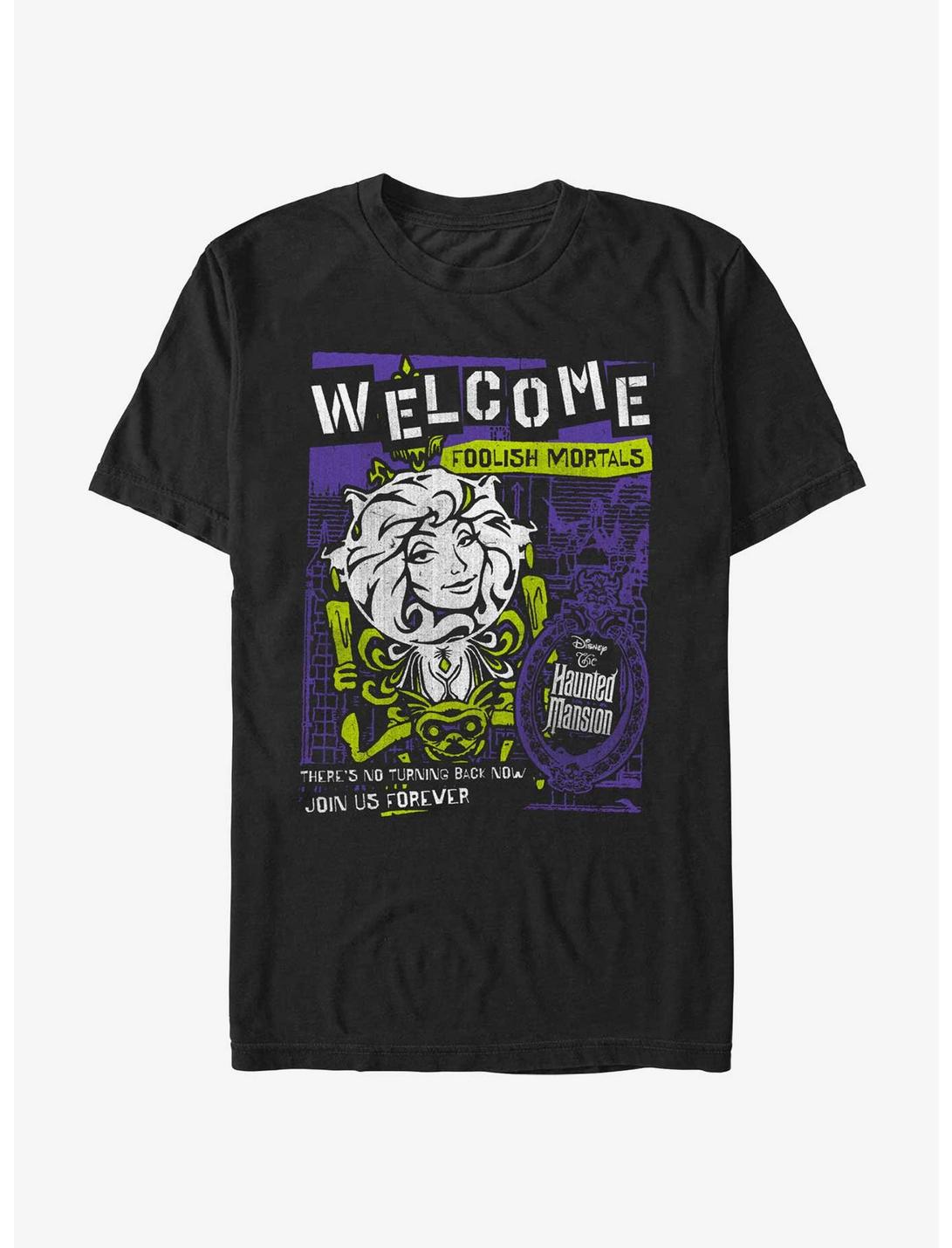 Disney Haunted Mansion Leota Toombs Welcome Poster T-Shirt, BLACK, hi-res