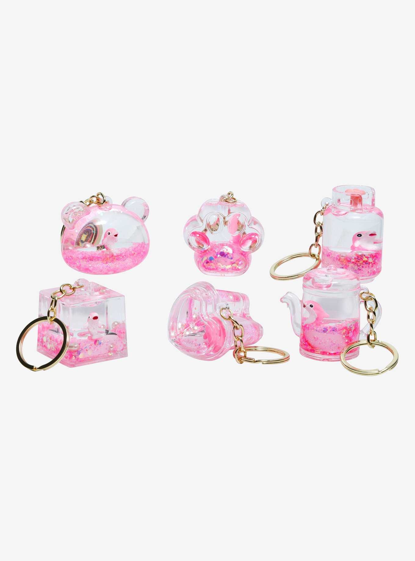 Glitter Pink Floating Fish Blind Bag 3D Keychain, , hi-res