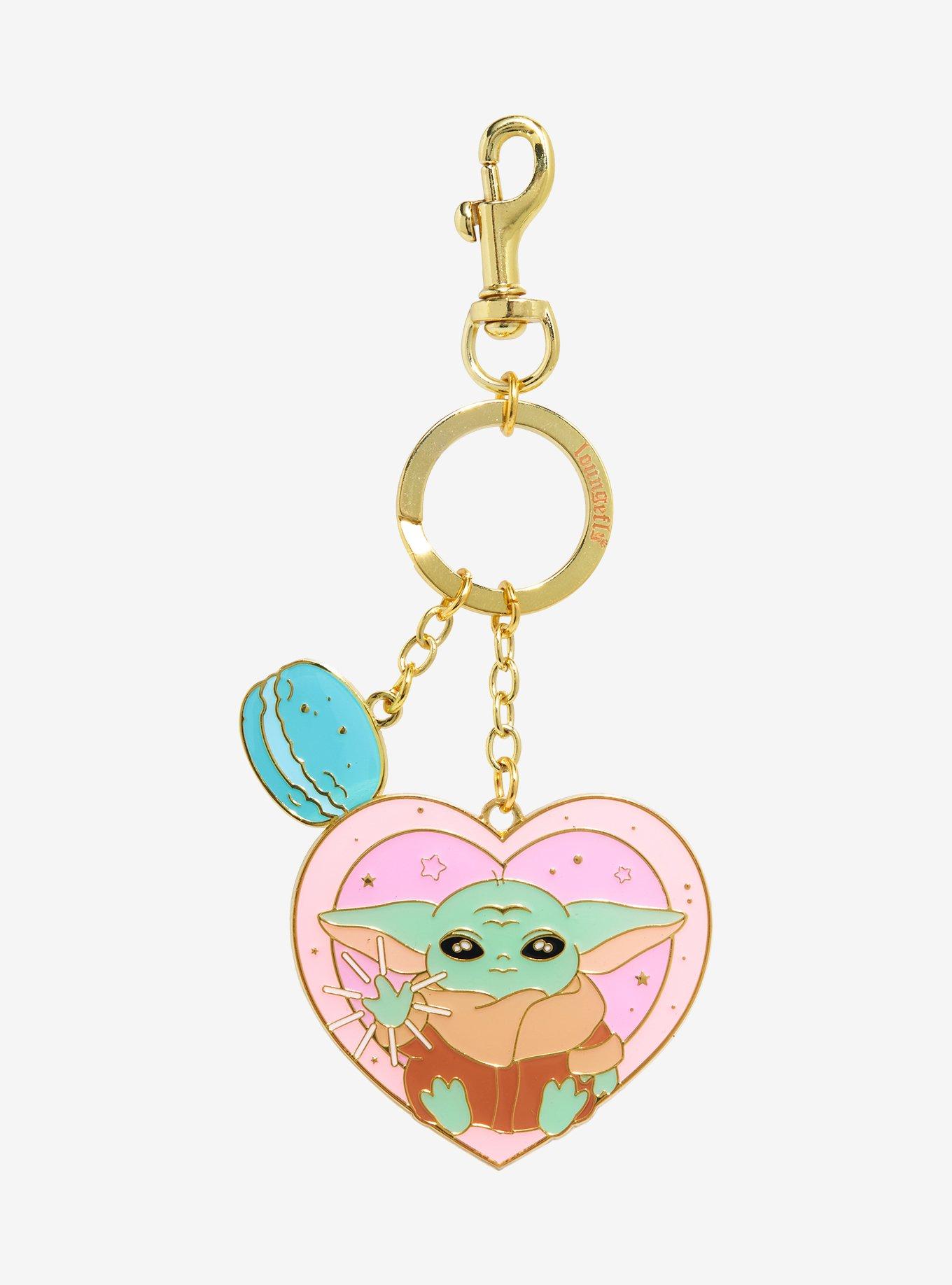 Loungefly Star Wars The Mandalorian Grogu Heart Multi-Charm Keychain - BoxLunch Exclusive, , hi-res