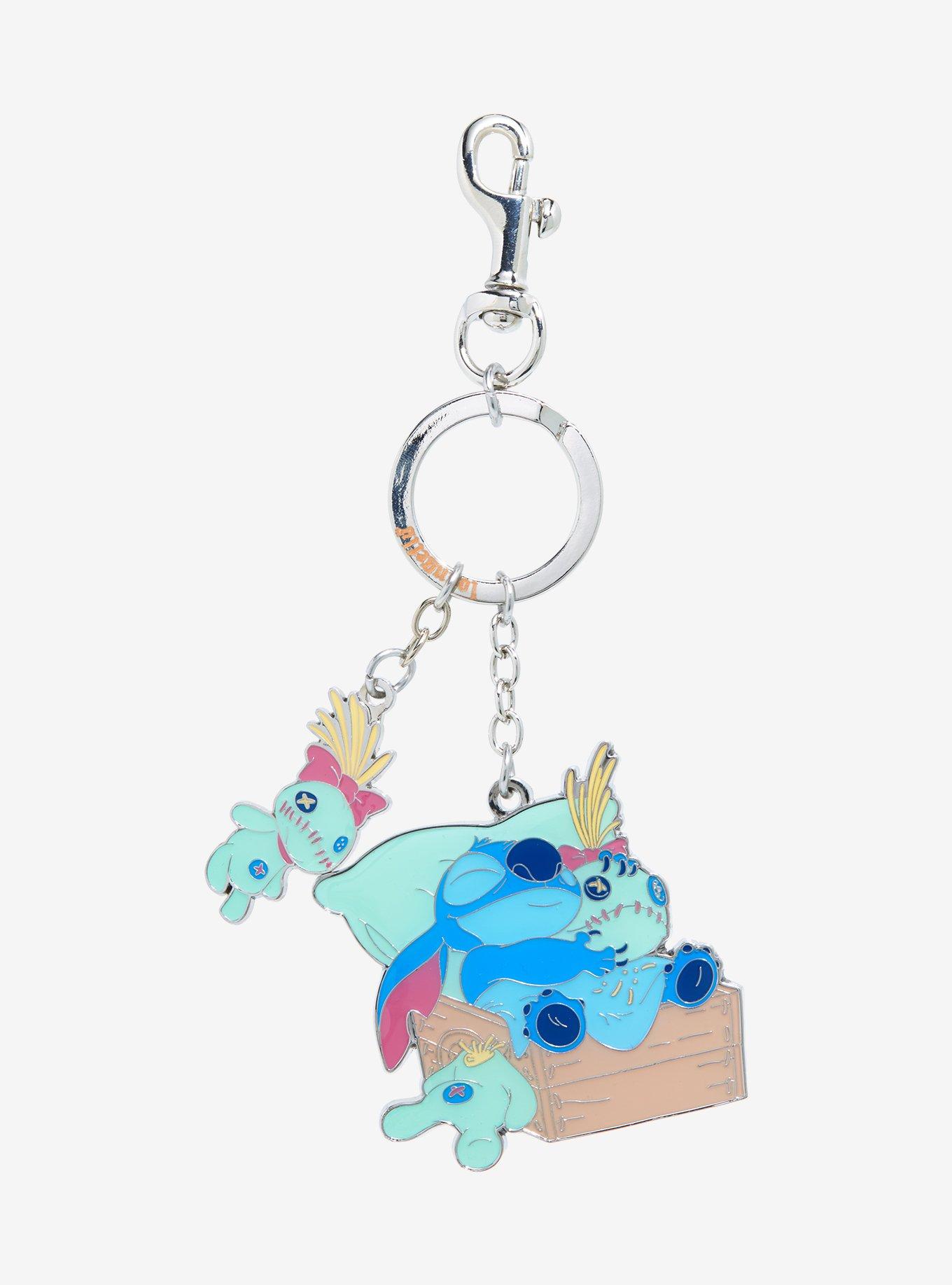 Loungefly Disney Lilo & Stitch Sleeping Stitch & Scrump Multi-Charm Keychain - BoxLunch Exclusive, , hi-res