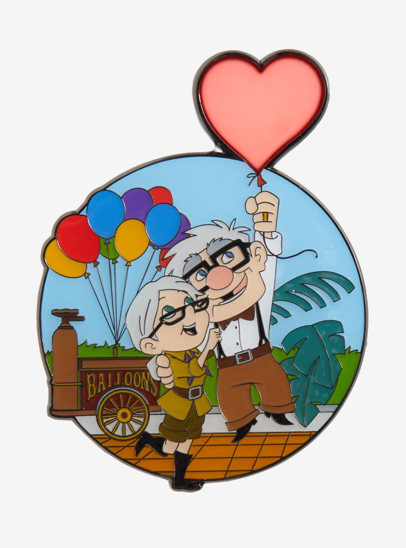 Loungefly Disney Pixar Up Carl & Ellie Balloons Stained Glass Limited Edition Enamel Pin - BoxLunch Exclusive, , hi-res