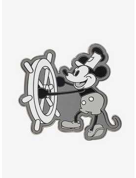 Disney 100 Mickey Mouse Steamboat Willie Outline Enamel Pin - BoxLunch Exclusive, , hi-res