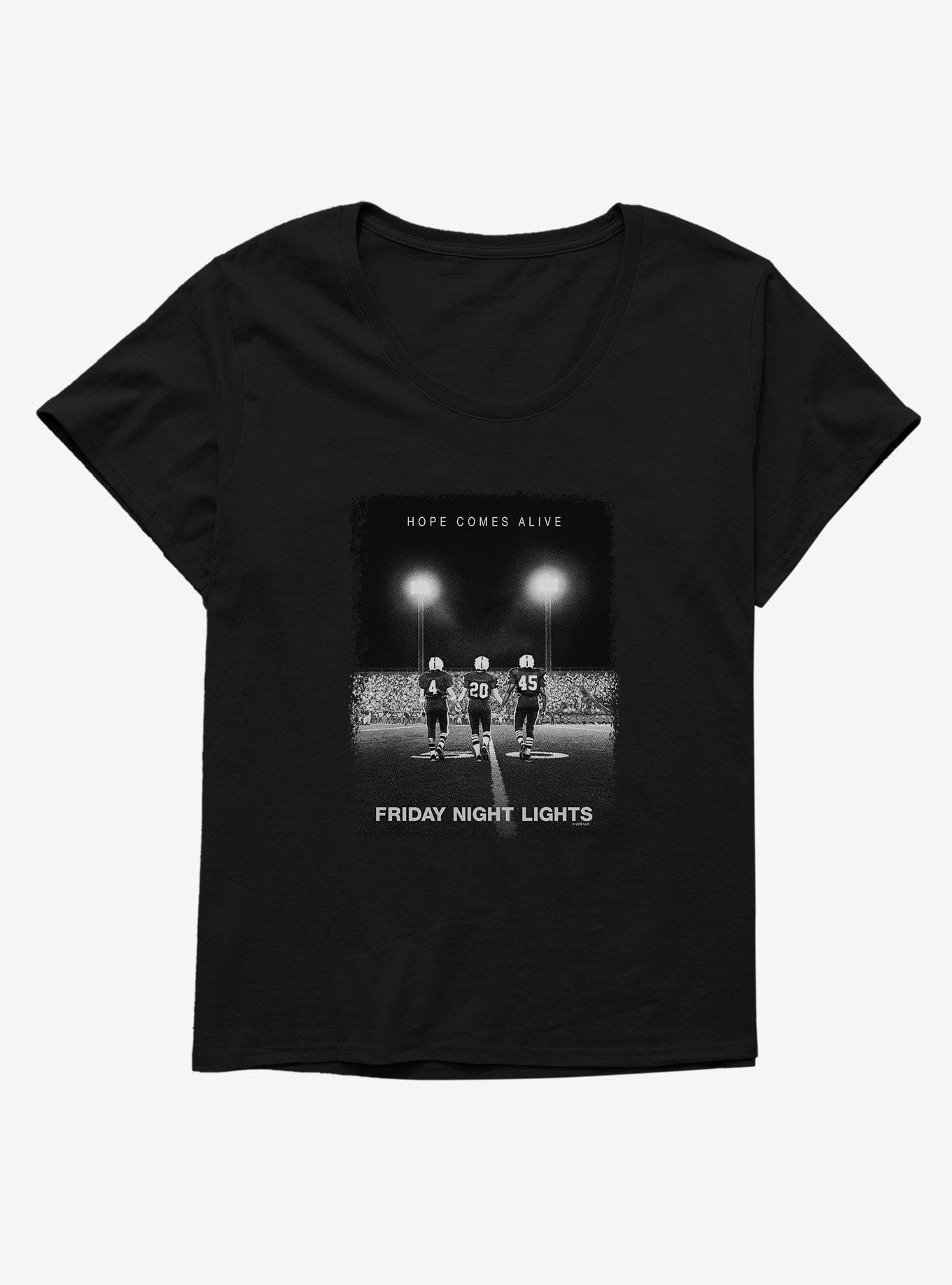 Friday Night Lights Movie Poster Hope Comes Alive Womens T-Shirt Plus Size, BLACK, hi-res