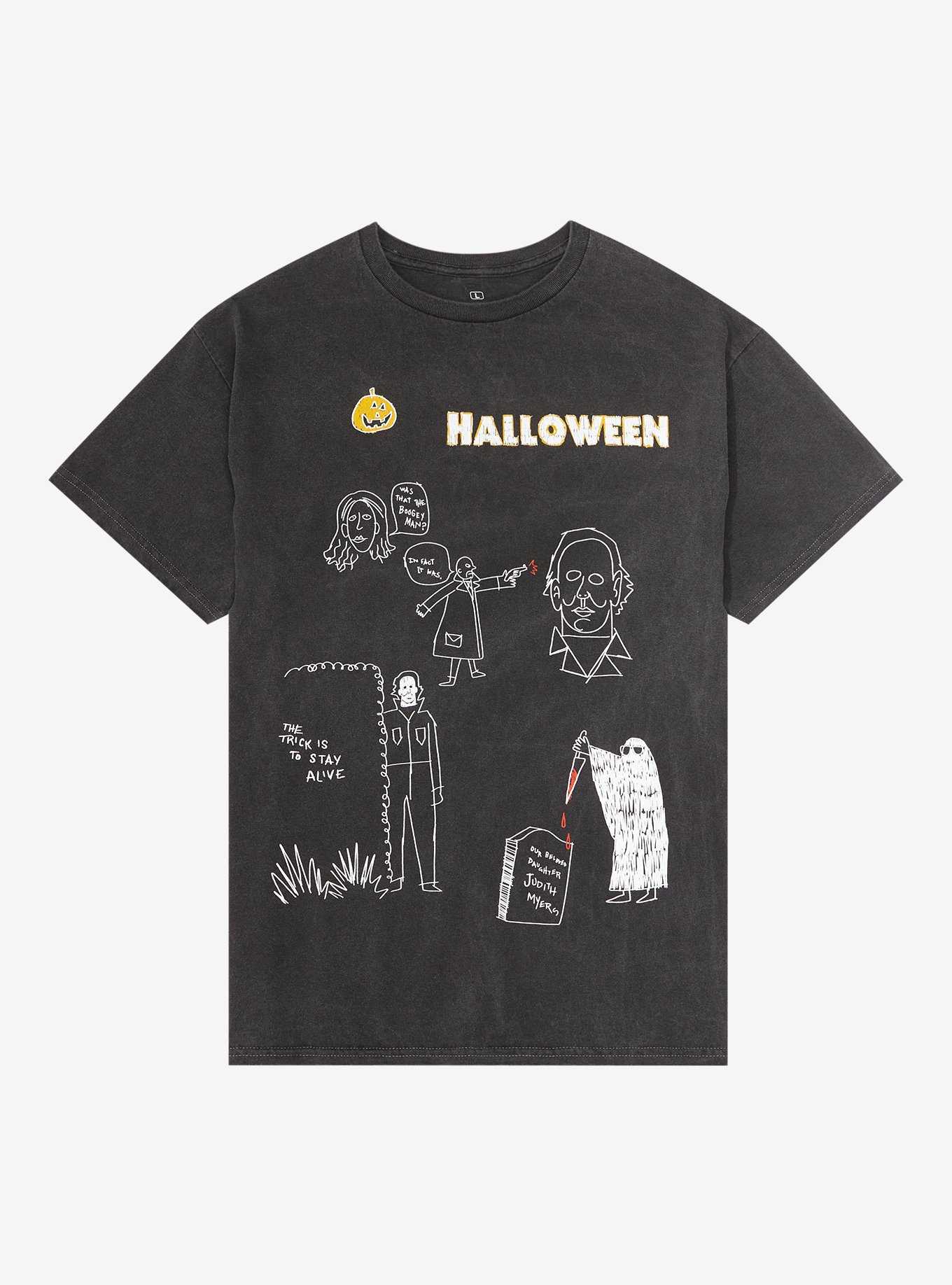 Halloween Sketch Collage T-Shirt, , hi-res