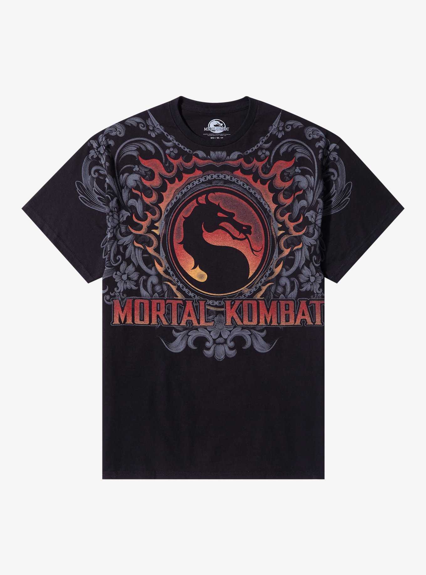 Mortal Kombat Logo Filigree T-Shirt, , hi-res