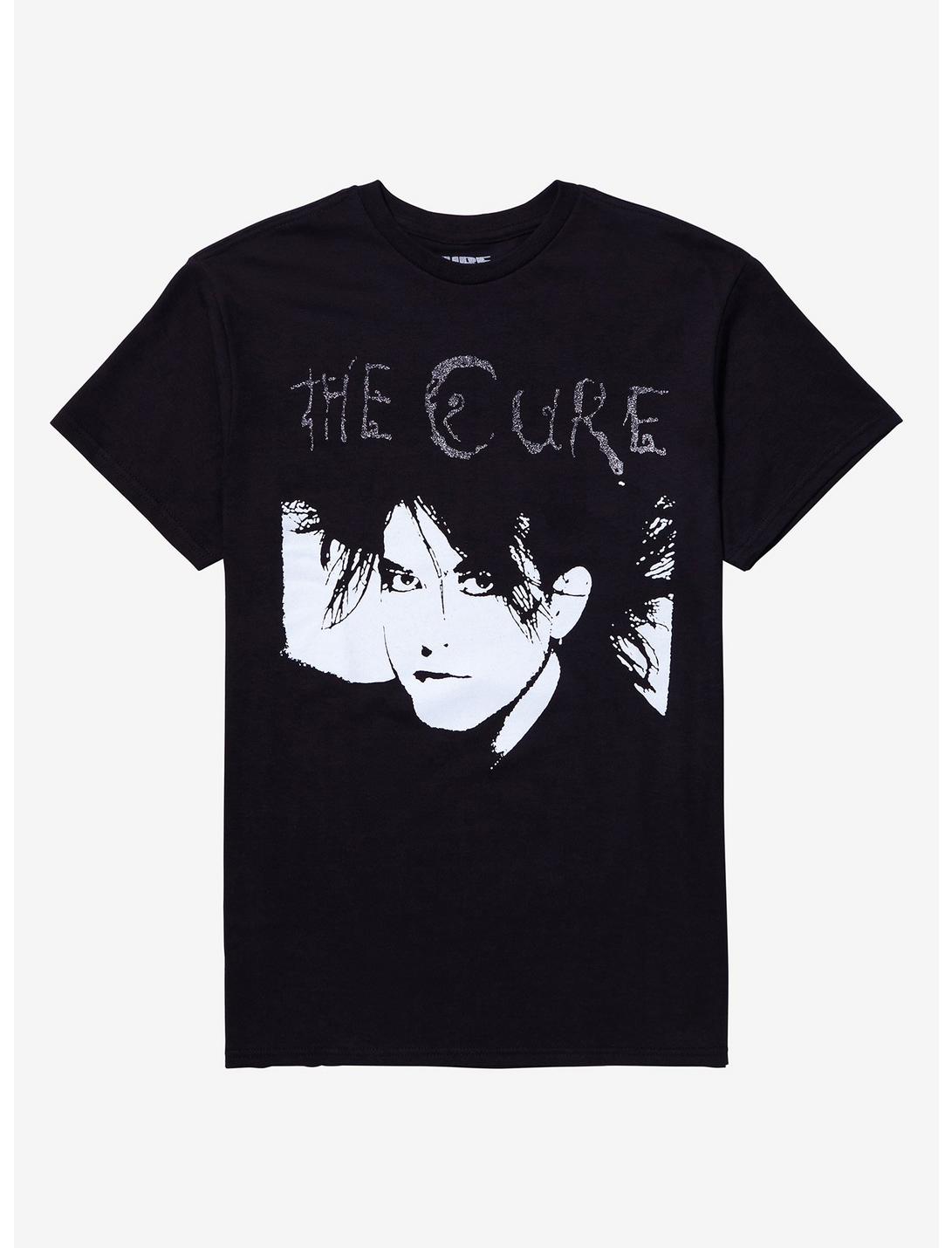 The Cure Glitter Logo Boyfriend Fit Girls T-Shirt, BLACK, hi-res