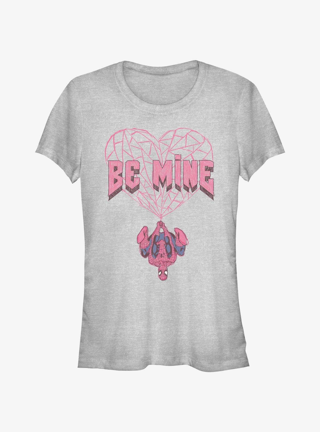 Marvel Spider-Man Be Mine Girls T-Shirt, ATH HTR, hi-res