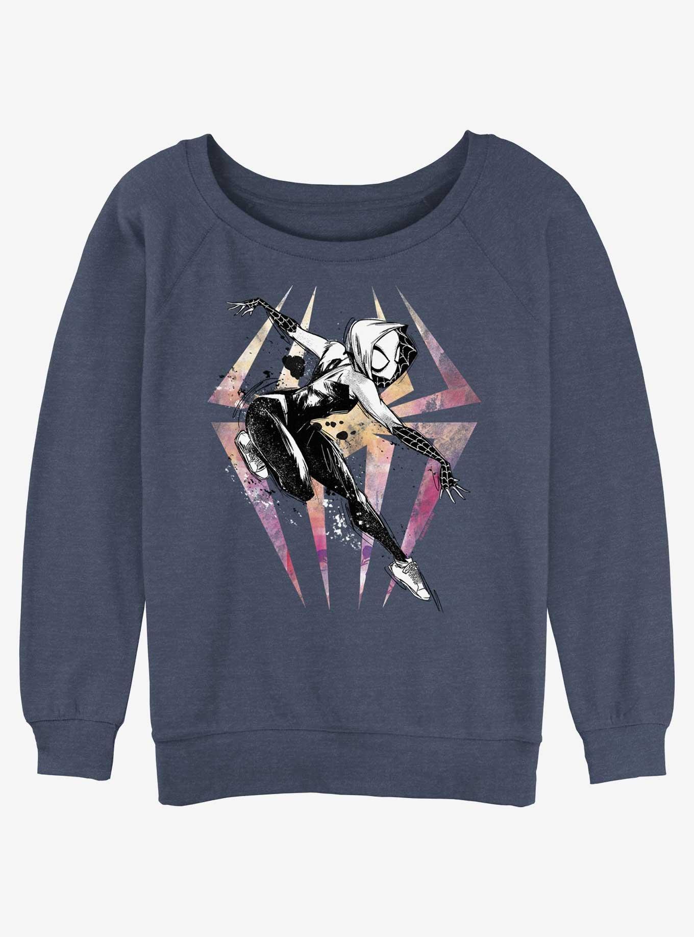 Marvel Spider-Man Sketch Spider-Gwen Girls Slochy Sweatshirt, BLUEHTR, hi-res