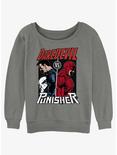 Marvel Punisher Vs. Daredevil Girls Slouchy Sweatshirt, GRAY HTR, hi-res