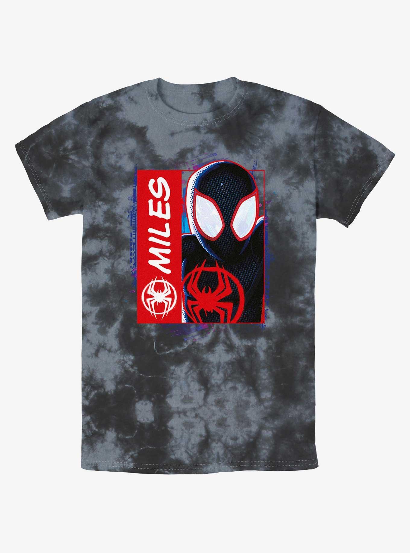 Marvel Spider-Man Miles Morales Simple Comic Tie-Dye T-Shirt, BLKCHAR, hi-res