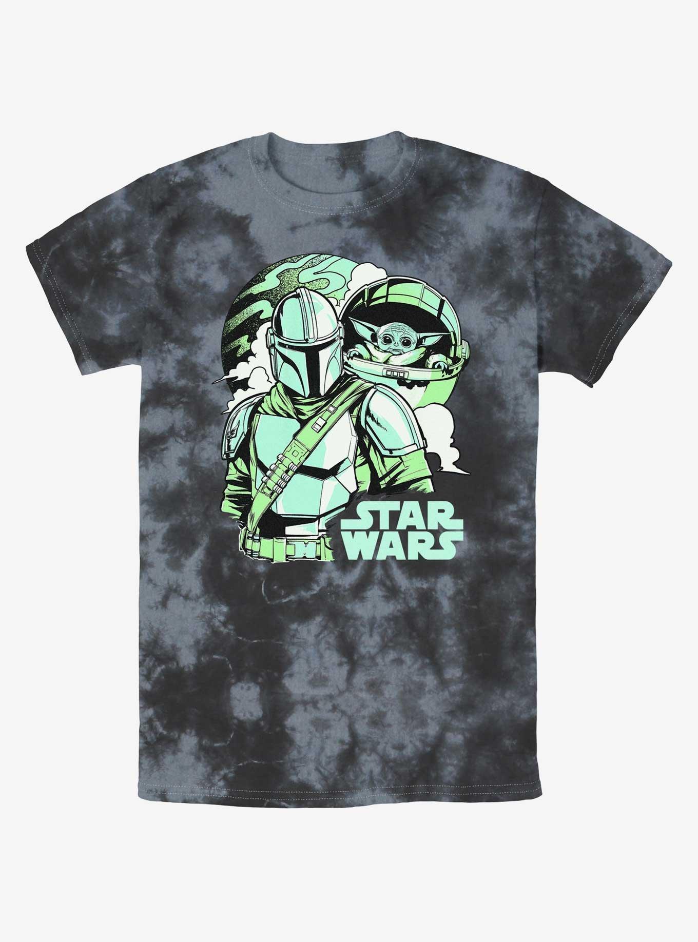 Star Wars The Mandalorian With Grogu Pop Art Tie-Dye T-Shirt, BLKCHAR, hi-res