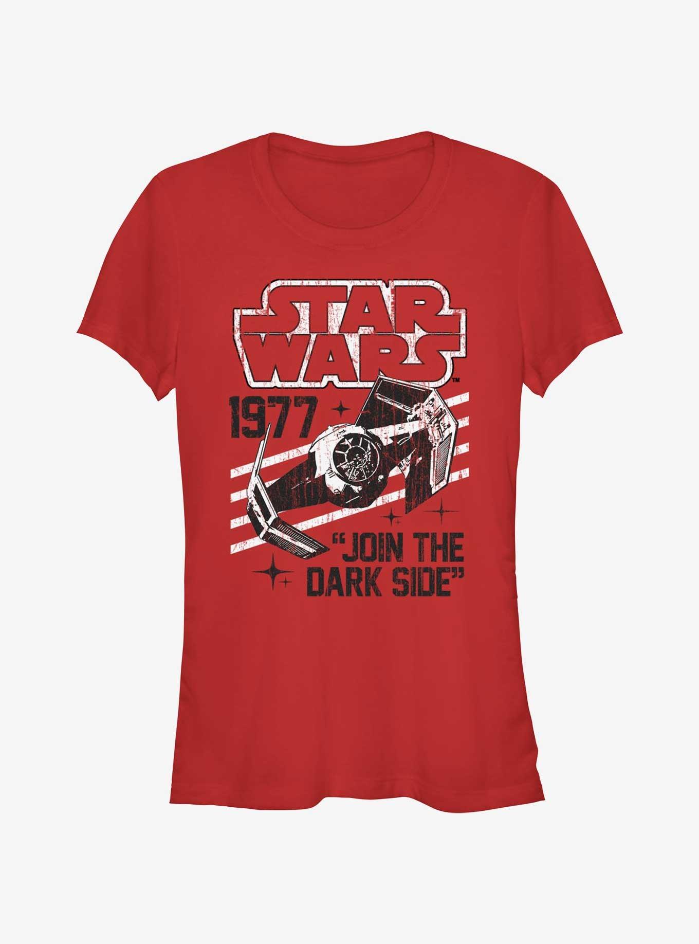 Star Wars Tie-Fighter Join The Dark Side Girls T-Shirt, RED, hi-res
