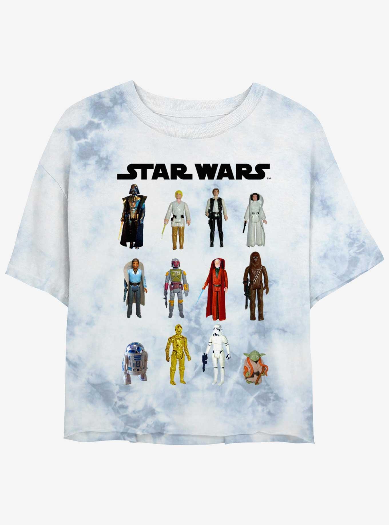 Star Wars Action Figures Girls Tie-Dye Crop T-Shirt, WHITEBLUE, hi-res