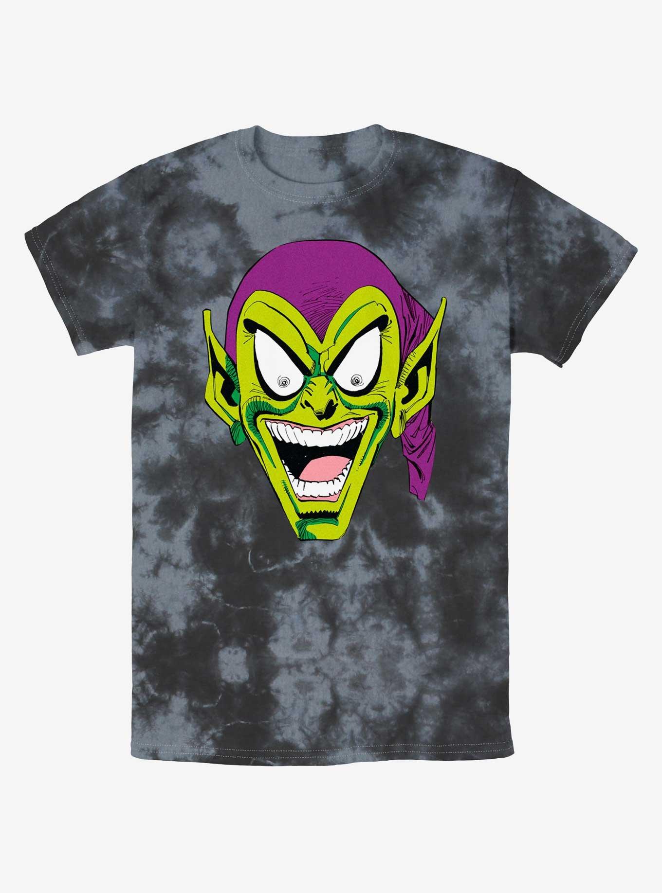 Marvel Spider-Man Green Goblin Head Tie-Dye T-Shirt