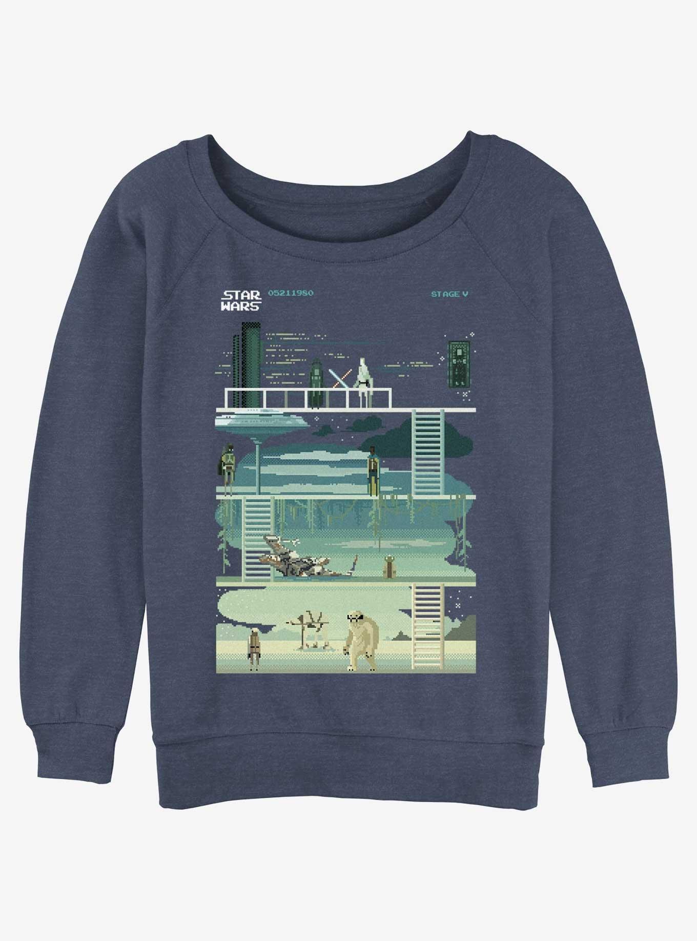 Star Wars: The Empire Strikes Back 8-Bit Girls Slochy Sweatshirt, BLUEHTR, hi-res