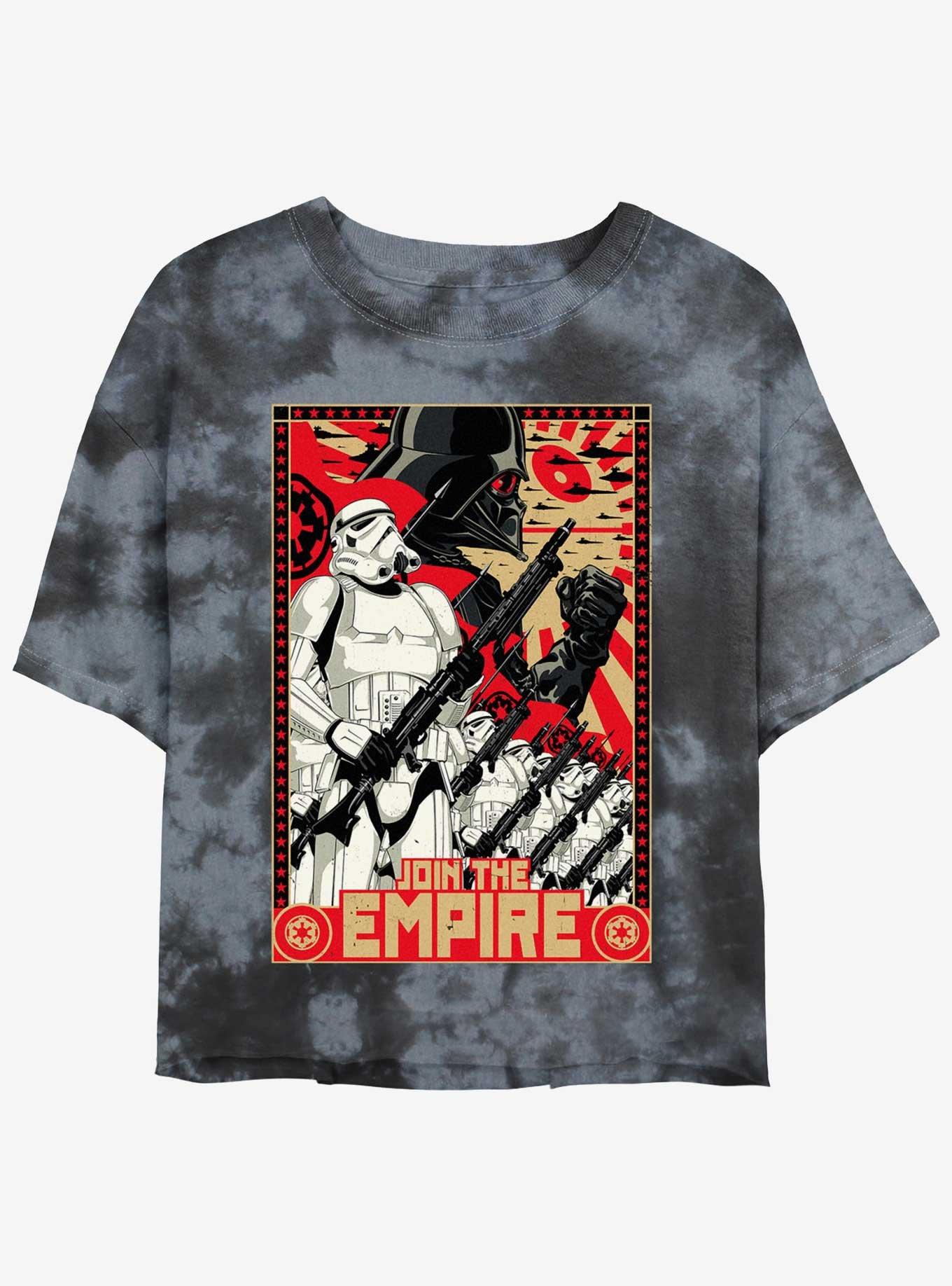 Star Wars Join The Empire Propaganda Girls Tie-Dye Crop T-Shirt, BLKCHAR, hi-res