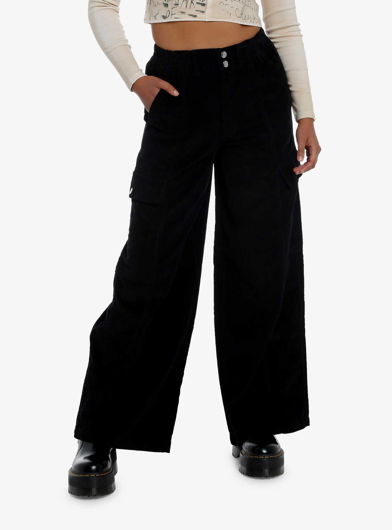 Hot Topic Black Side Chain Button Flare Pants