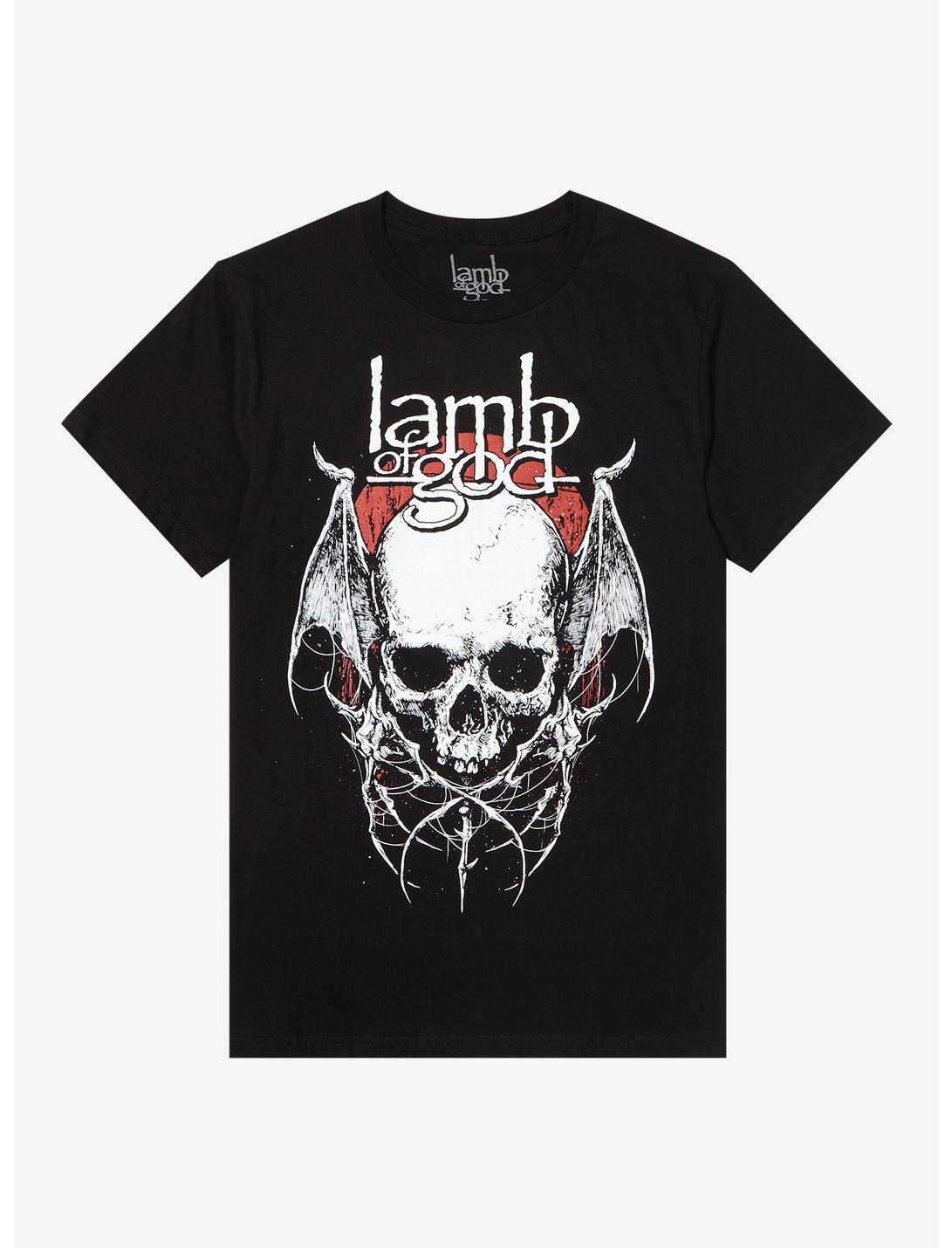 Lamb Of God Winged Skull T-Shirt, BLACK, hi-res