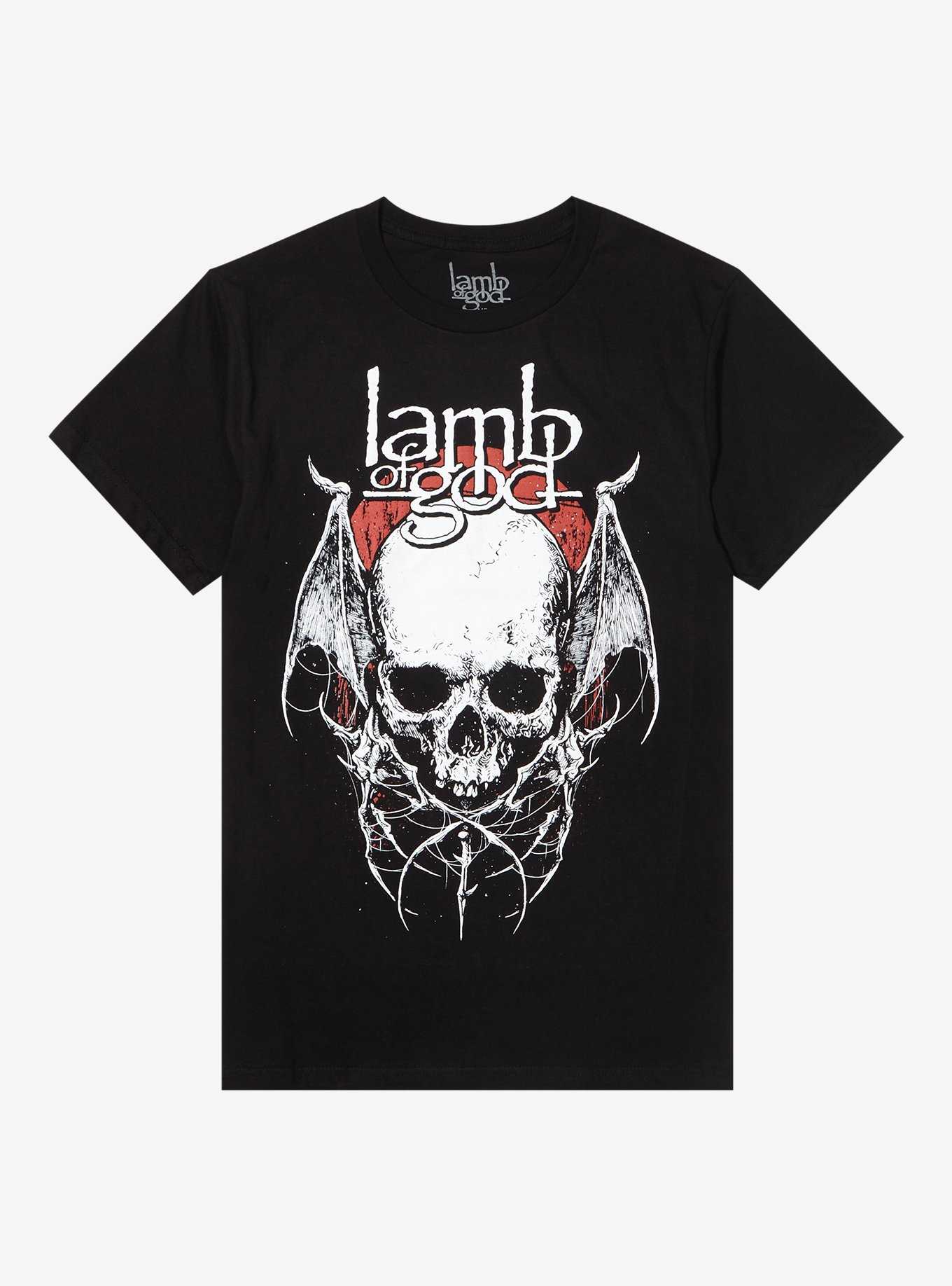 Lamb Of God Winged Skull T-Shirt, , hi-res