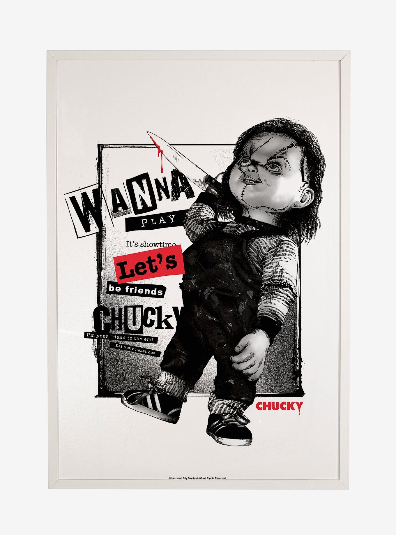 Chucky TV Series Let's Be Friends Framed Poster, WHITE, hi-res