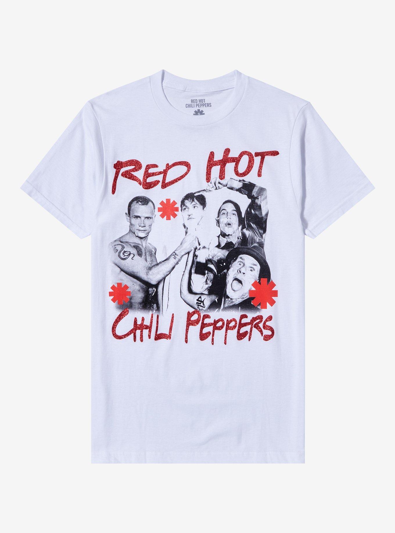 Red Hot Chili Peppers Glitter Group Shot Boyfriend Fit Girls T-Shirt ...