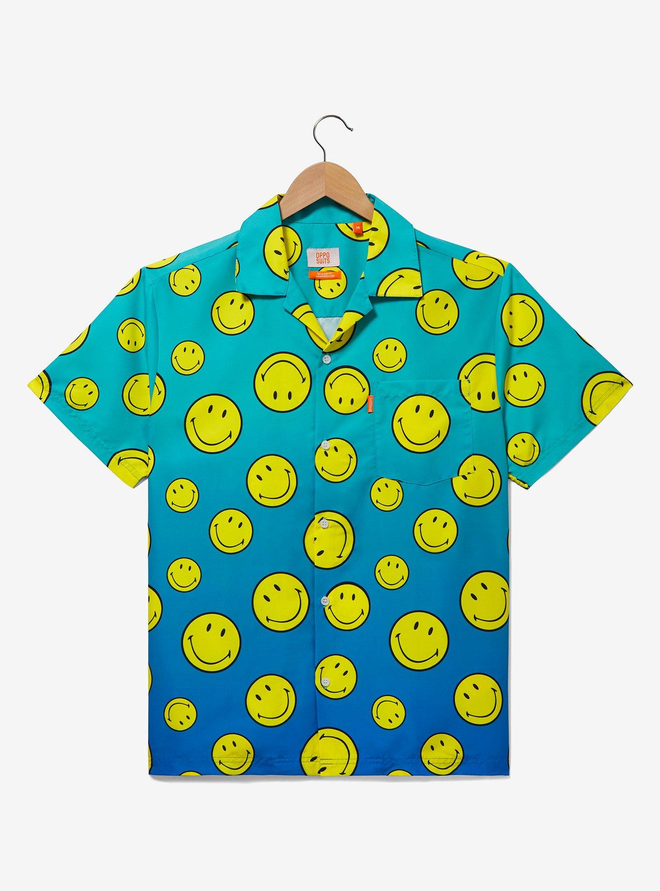 OppoSuits Smiles Allover Print Woven Button-Up - BoxLunch Exclusive, LIGHT BLUE, hi-res