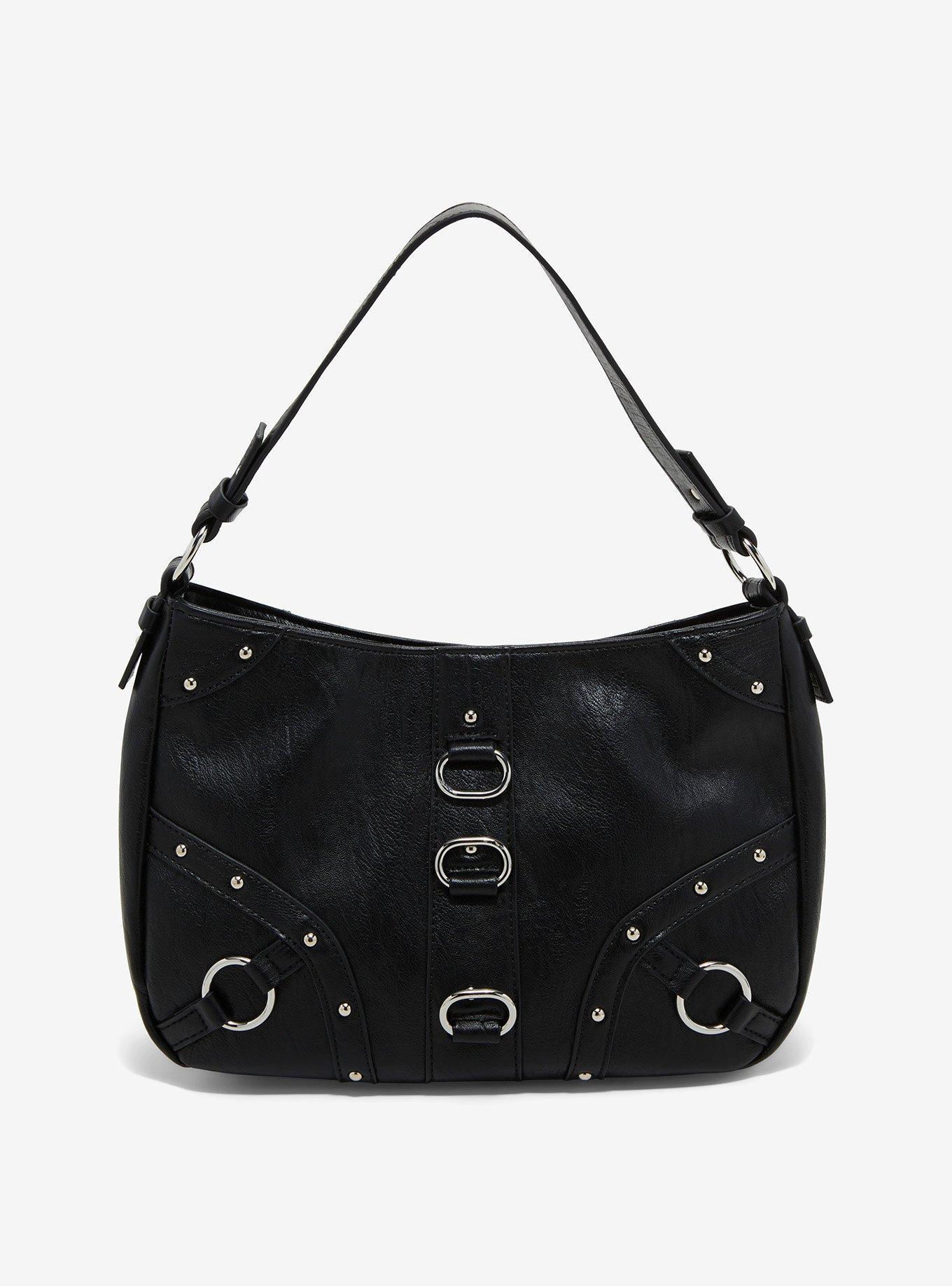 Black & Silver Hardware Slouch Bag