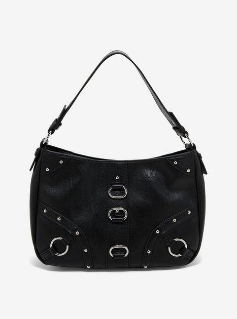 Black & Silver Hardware Slouch Bag | Hot Topic