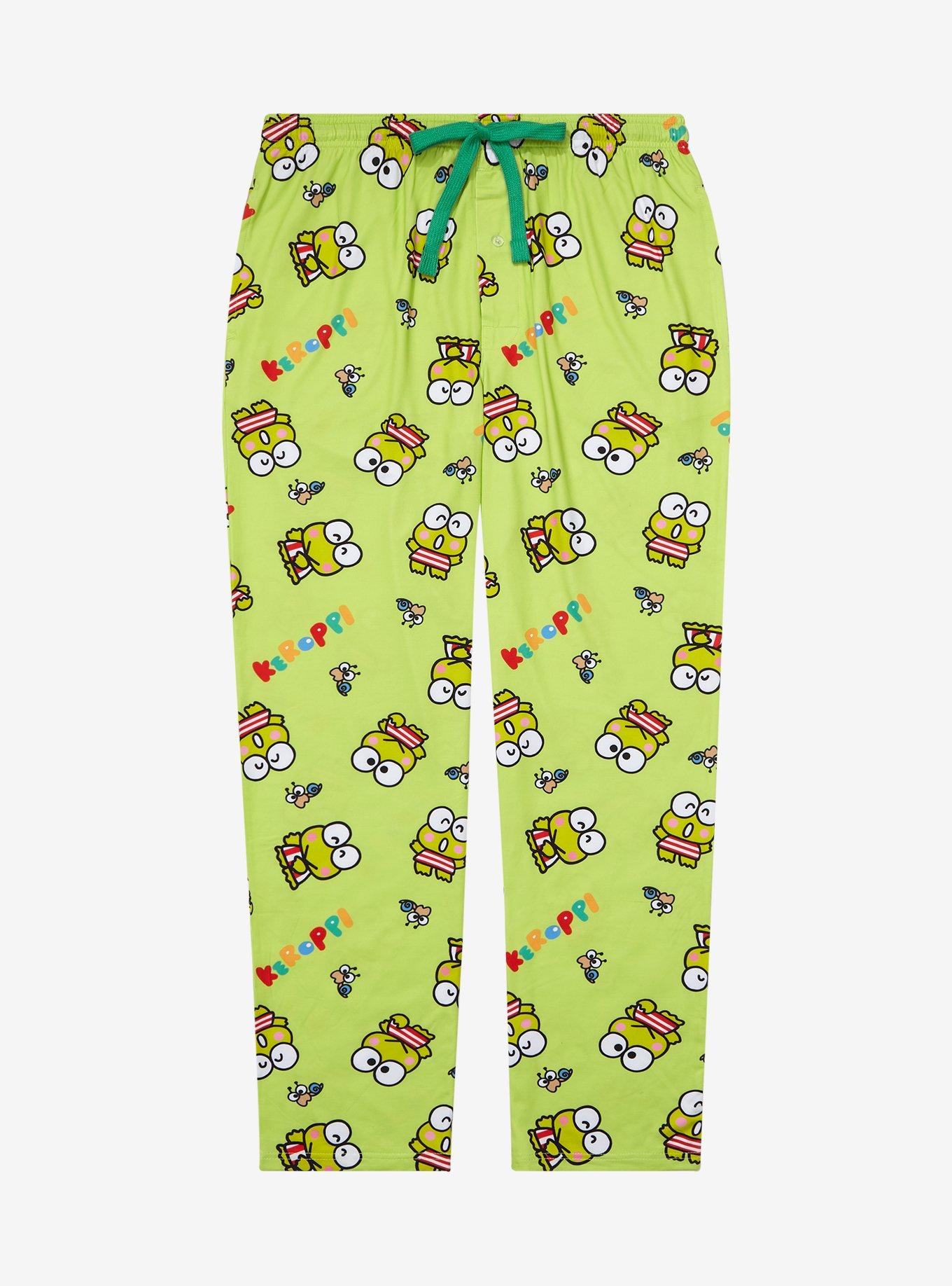 Sanrio Keroppi Allover Print Women's Plus Size Sleep Pants - BoxLunch Exclusive, LIGHT GREEN, hi-res