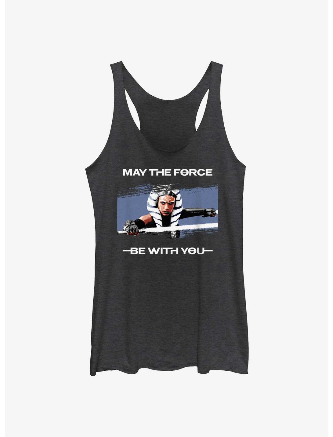 Star Wars Ahsoka May The Force Be With You Portrait Womens Tank Top, BLK HTR, hi-res