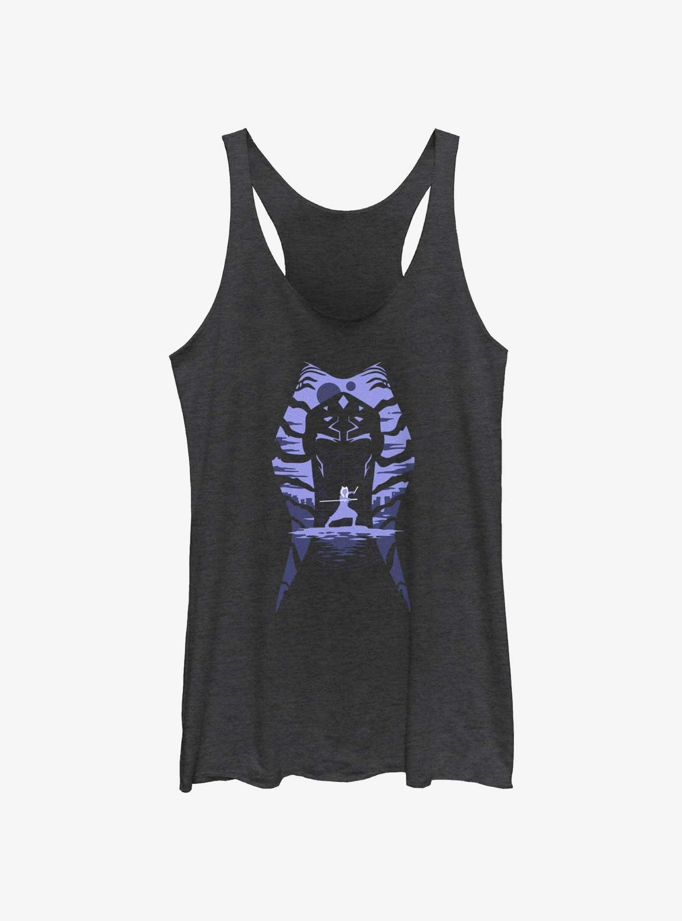 Star Wars Ahsoka Montral Skyline Womens Tank Top, BLK HTR, hi-res