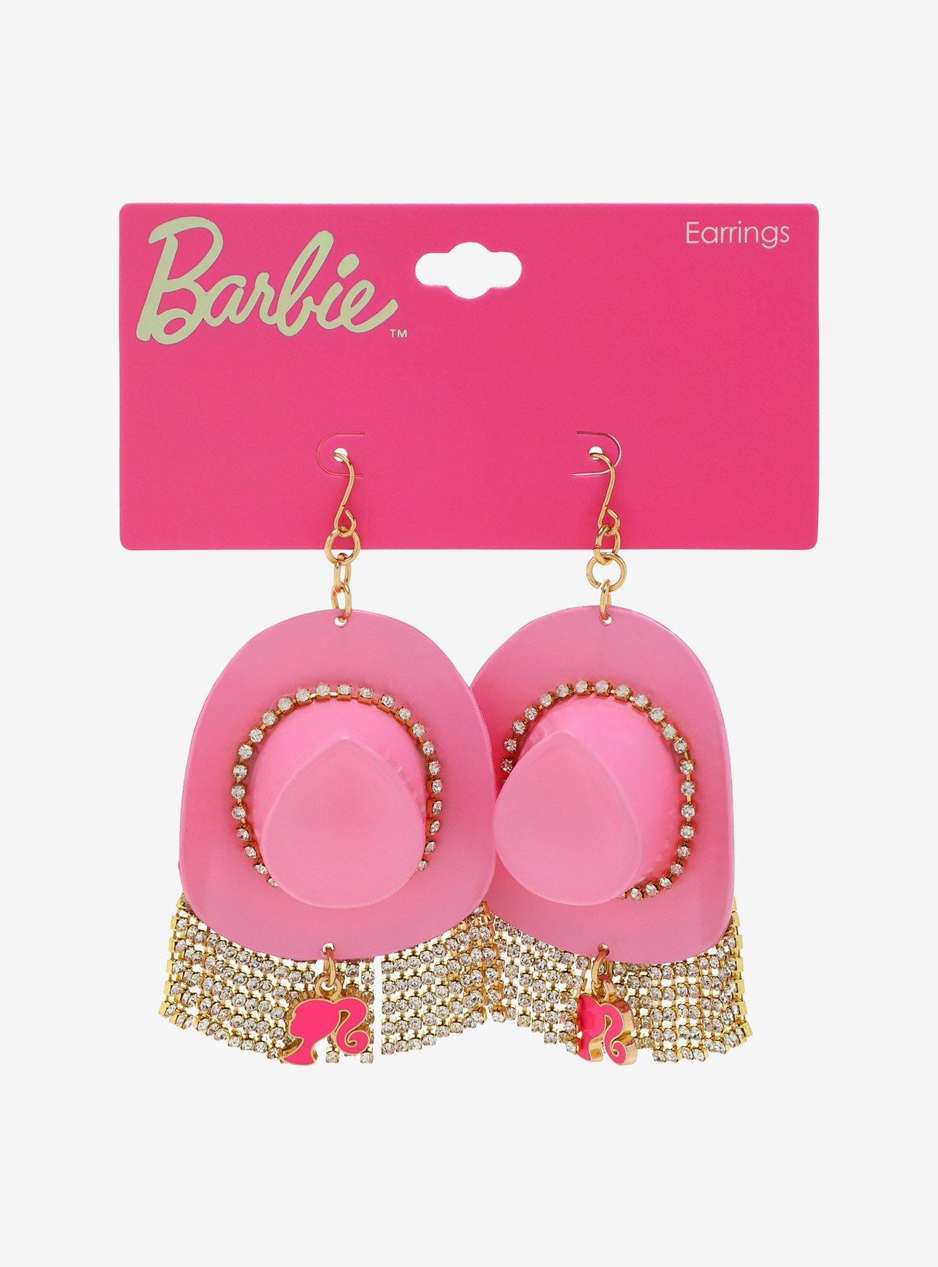 Barbie Cowboy Hat Bling Fringe Earrings &mdash; BoxLunch Exclusive, , hi-res