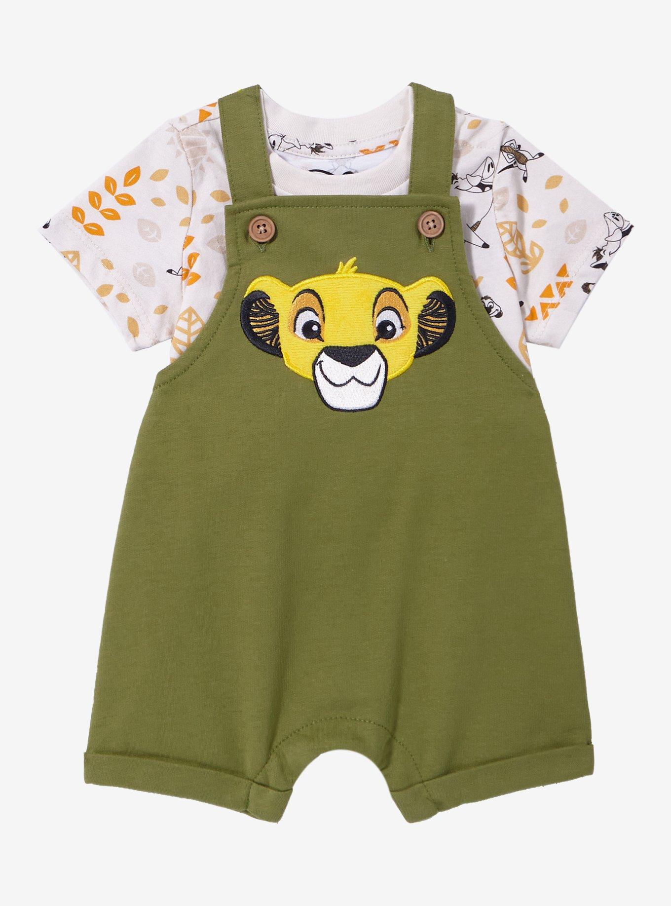 Disney The Lion King Simba Infant Overall Set - BoxLunch Exclusive, GREEN  OLIVE, hi-res