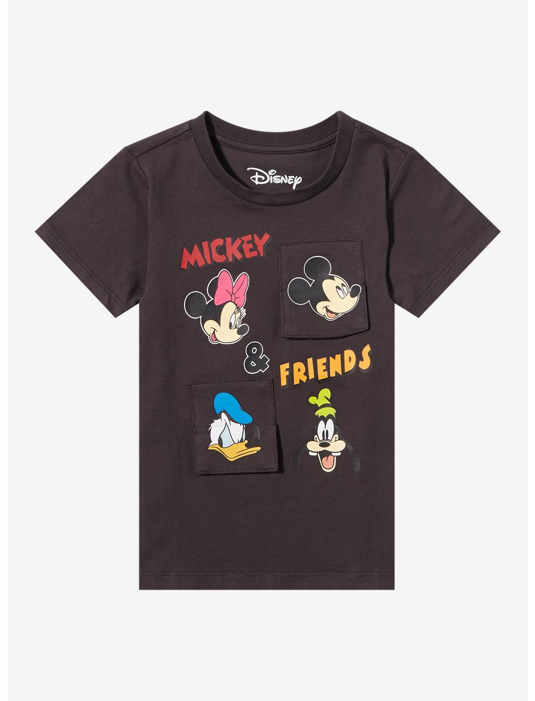 Mickey and Friends Character Flip Toddler T-Shirt - BoxLunch Exclusive, CHARCOAL  BLACK, hi-res