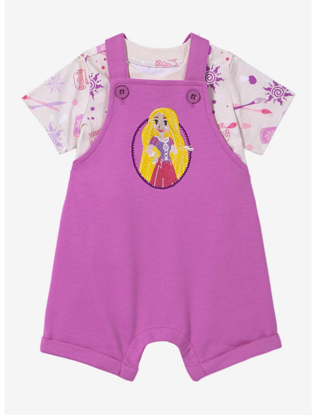 Disney Tangled Rapunzel Icons Infant Overall Set - BoxLunch Exclusive, PURPLE, hi-res