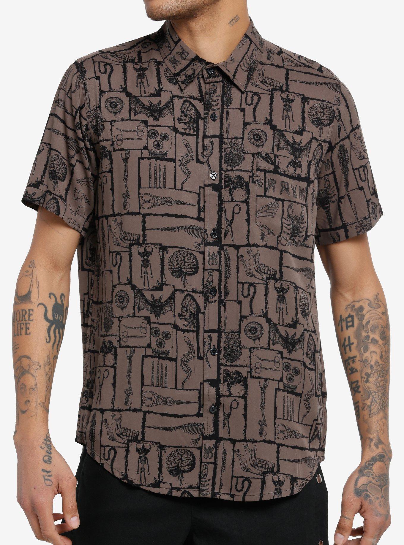 Cosmic Aura Anatomical Parts & Tools Woven Button-Up, , hi-res