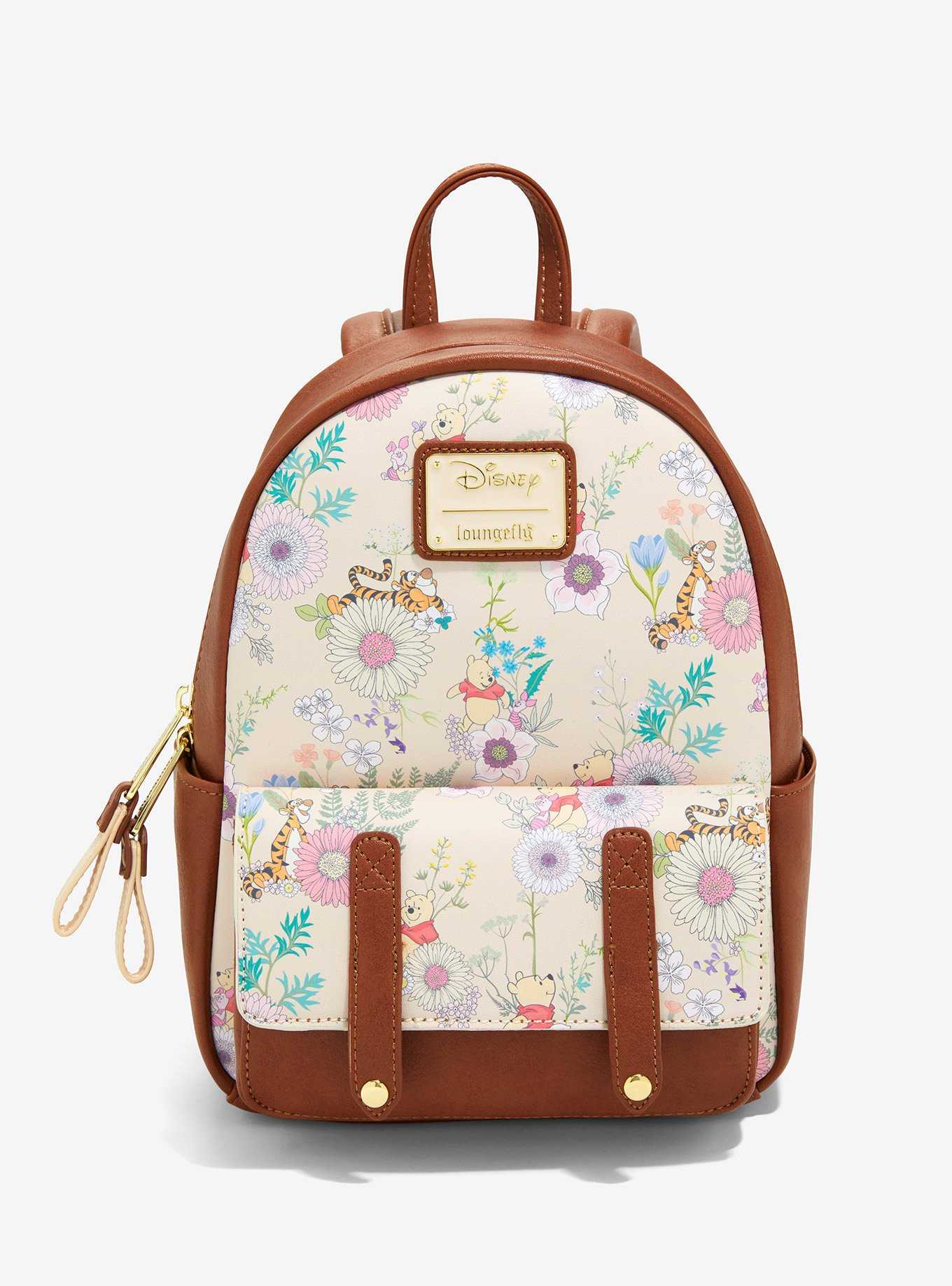 Loungefly Disney Winnie the Pooh Floral Allover Print Mini Backpack - BoxLunch Exclusive, , hi-res