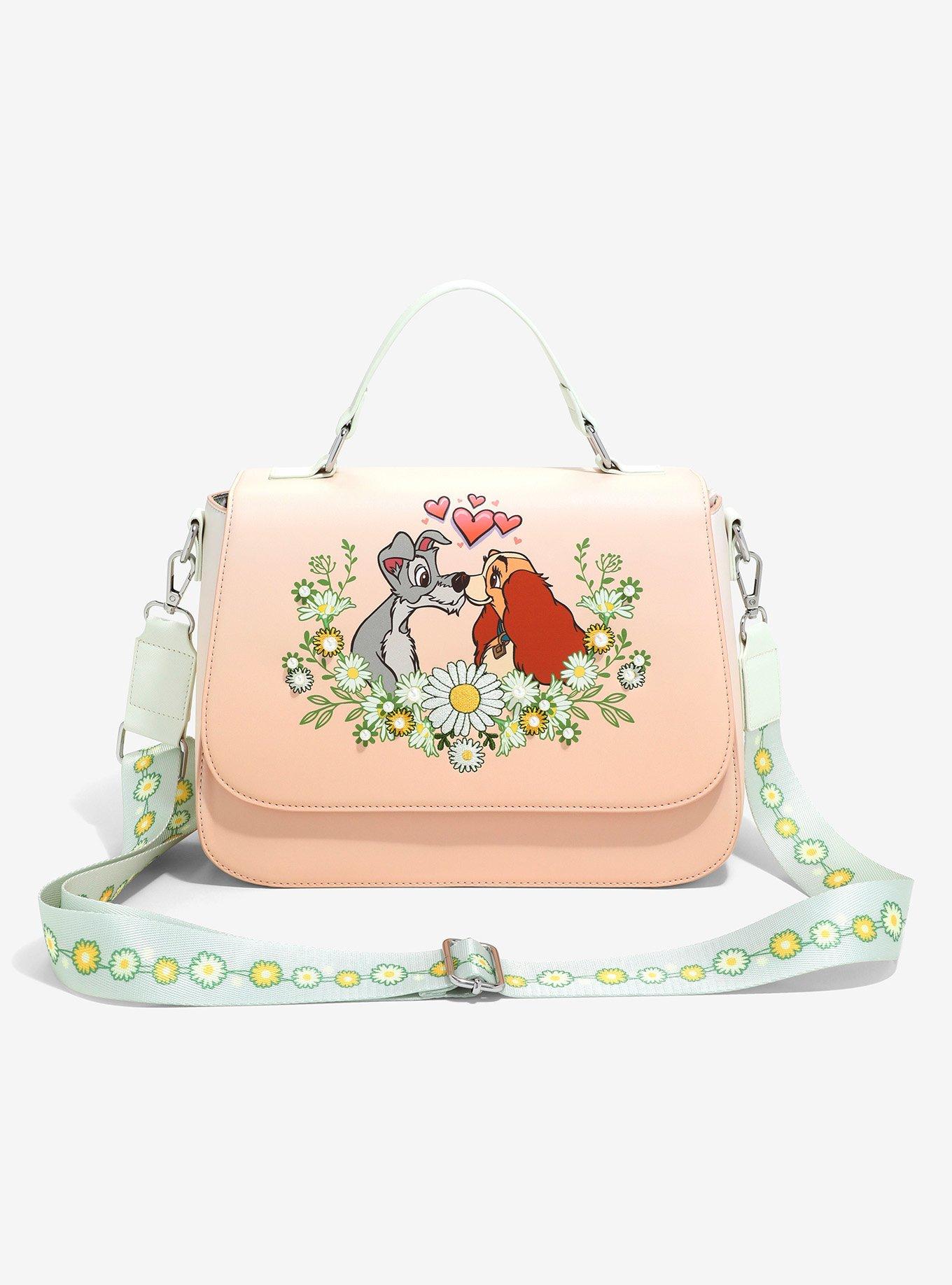 Loungefly Disney Lady and the Tramp Kiss Floral Crossbody Bag