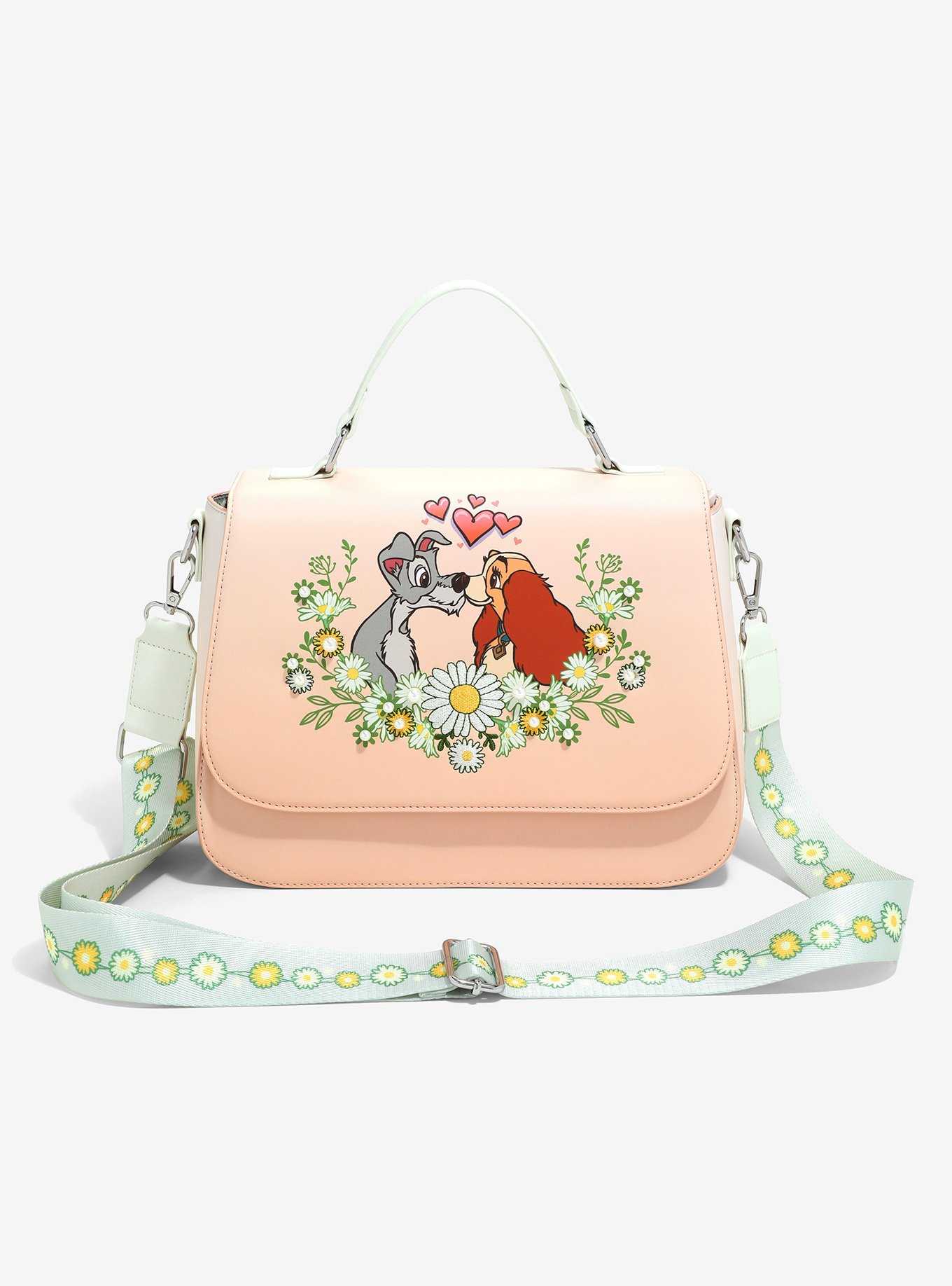 Loungefly Disney Lady and the Tramp Kiss Floral Crossbody Bag — BoxLunch Exclusive, , hi-res