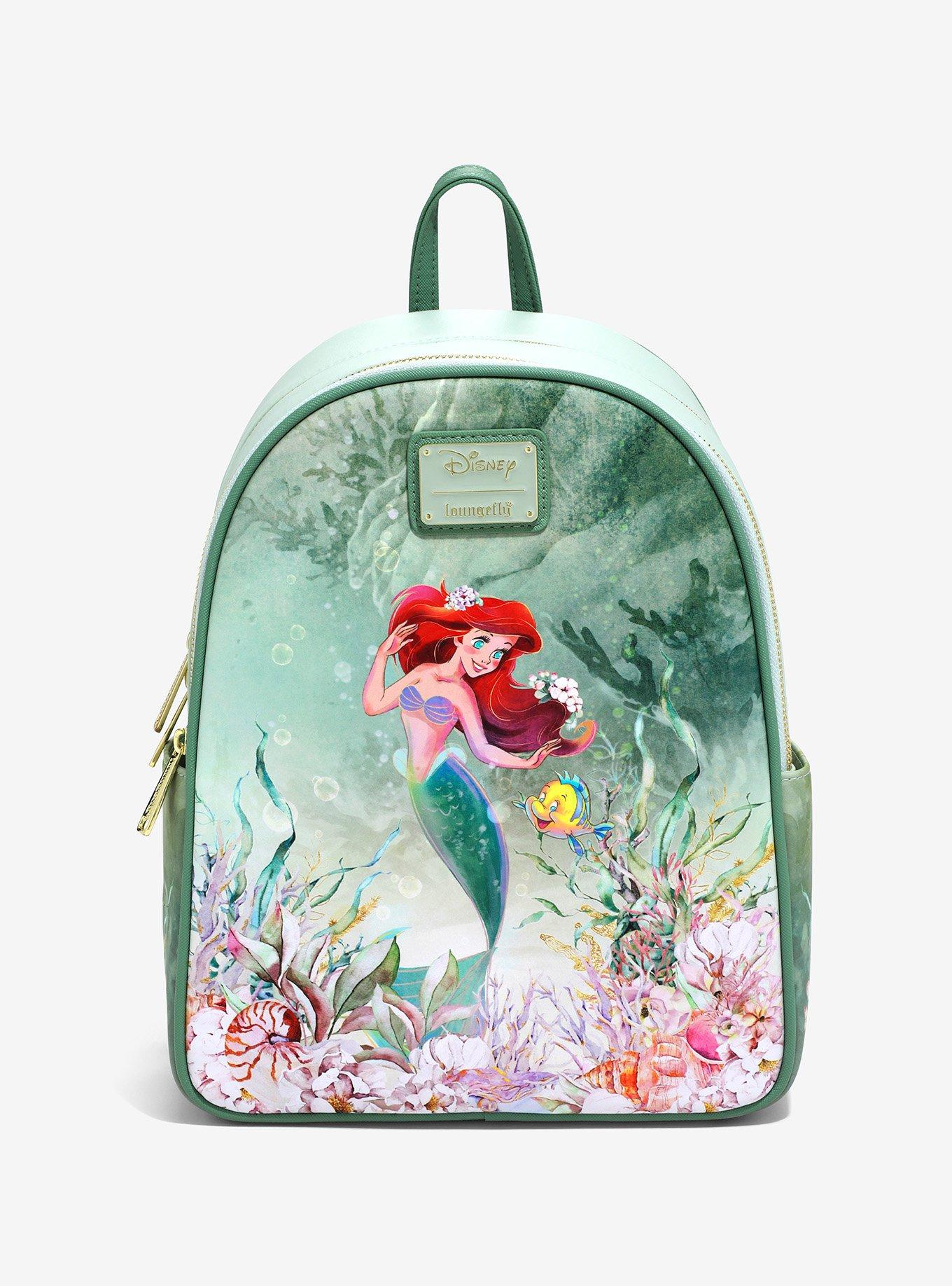 Disney The Little Mermaid Ariel and Flounder Green Underwater Mini Backpack BoxLunch Exclusive BoxLunch