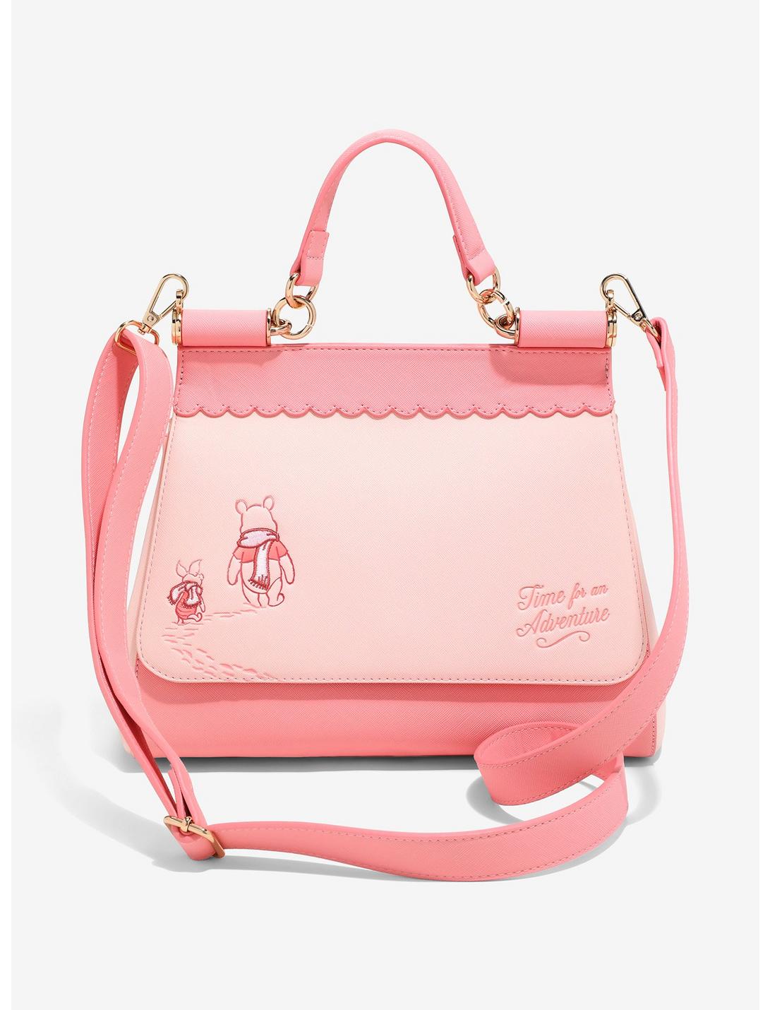 Loungefly Disney Winnie the Pooh Piglet and Pooh Pink Crossbody Bag — BoxLunch Exclusive, , hi-res