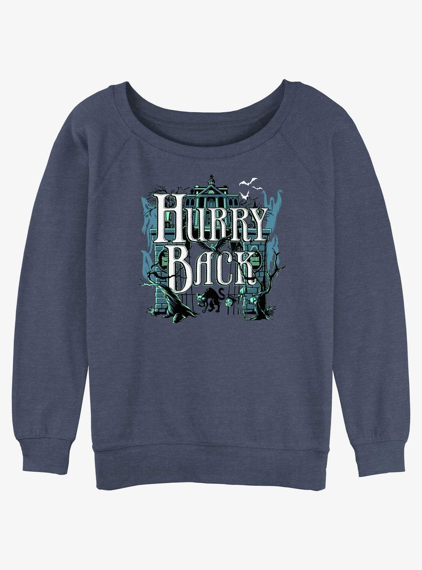 Disney Haunted Mansion Hurry Back Womens Slouchy Sweatshirt, BLUEHTR, hi-res