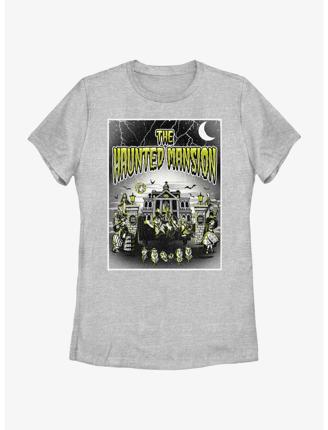 Disney Haunted Mansion Horror Mansion Poster Womens T-Shirt BoxLunch Web Exclusive, ATH HTR, hi-res
