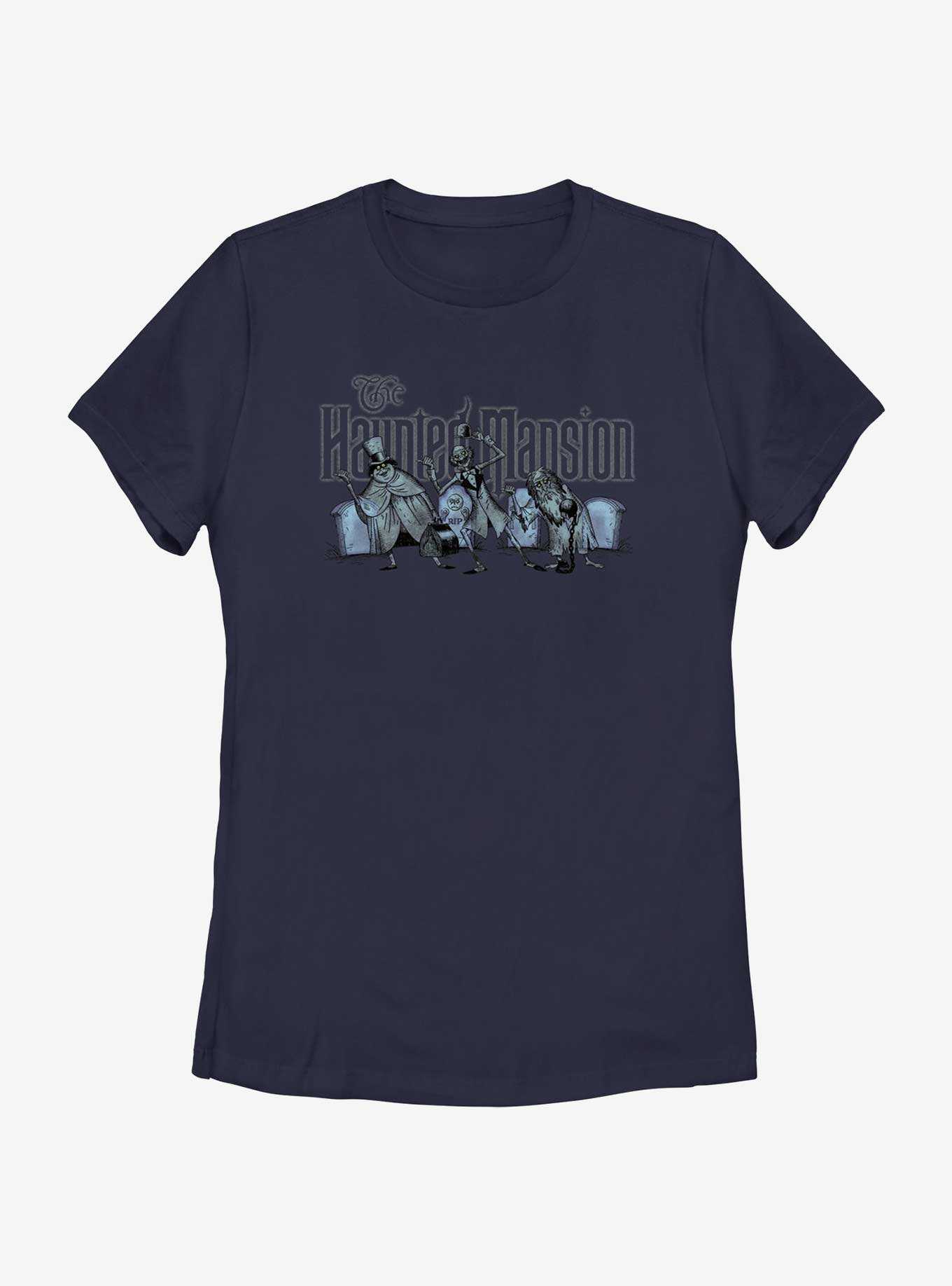 Disney Haunted Mansion Hitchhiking Ghosts Logo Womens T-Shirt, , hi-res