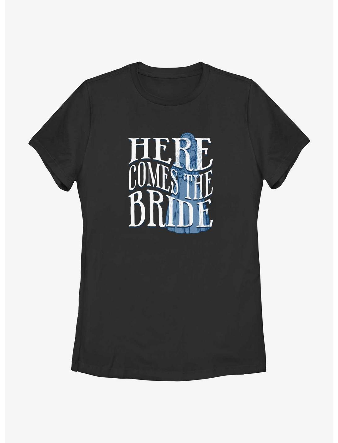 Disney Haunted Mansion Here Comes The Ghost Bride Womens T-Shirt, BLACK, hi-res