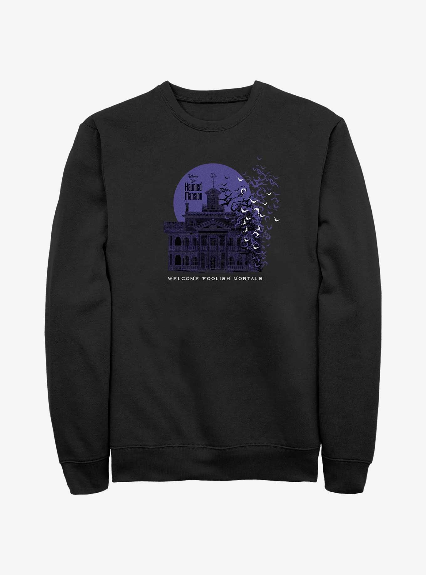 Disney Haunted Mansion Welcome Foolish Mortals Sweatshirt, BLACK, hi-res