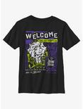 Disney Haunted Mansion Leota Toombs Welcome Poster Youth T-Shirt, BLACK, hi-res